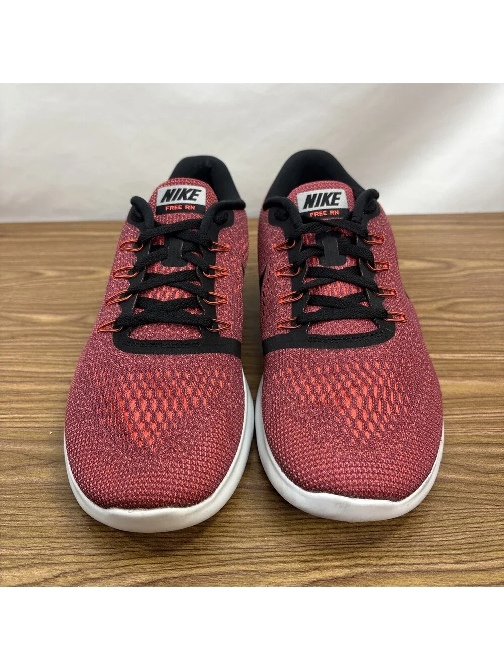 Nike Free RN Flyknit Red Black Men’s Size 8.5 Running Shoes